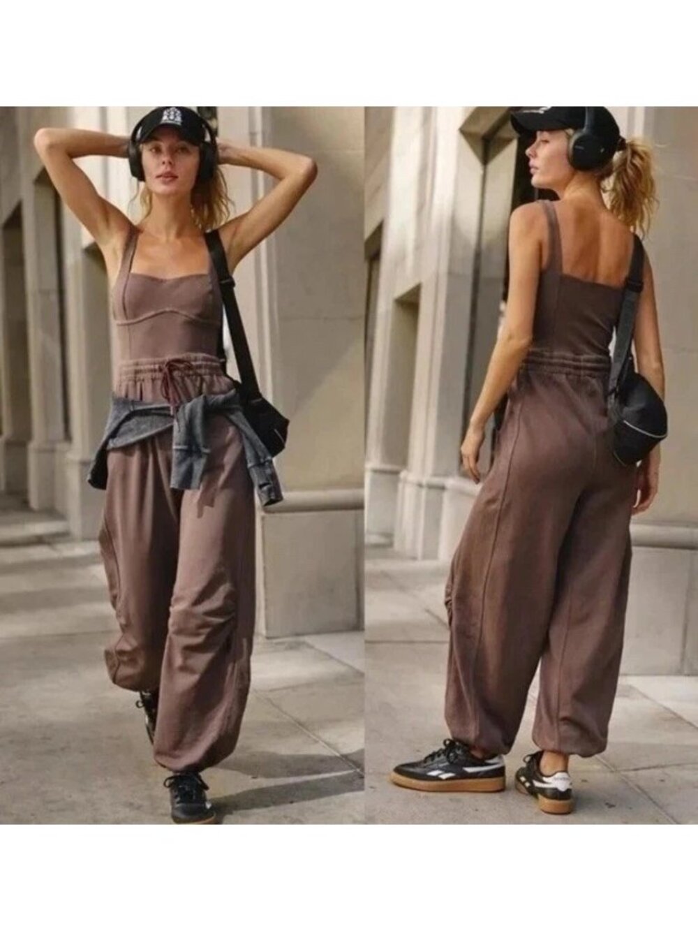 NEW Sold Out FREE PEOPLE FP MOVEMENT  Espresso INBOUND One Piece Jumpsuit S